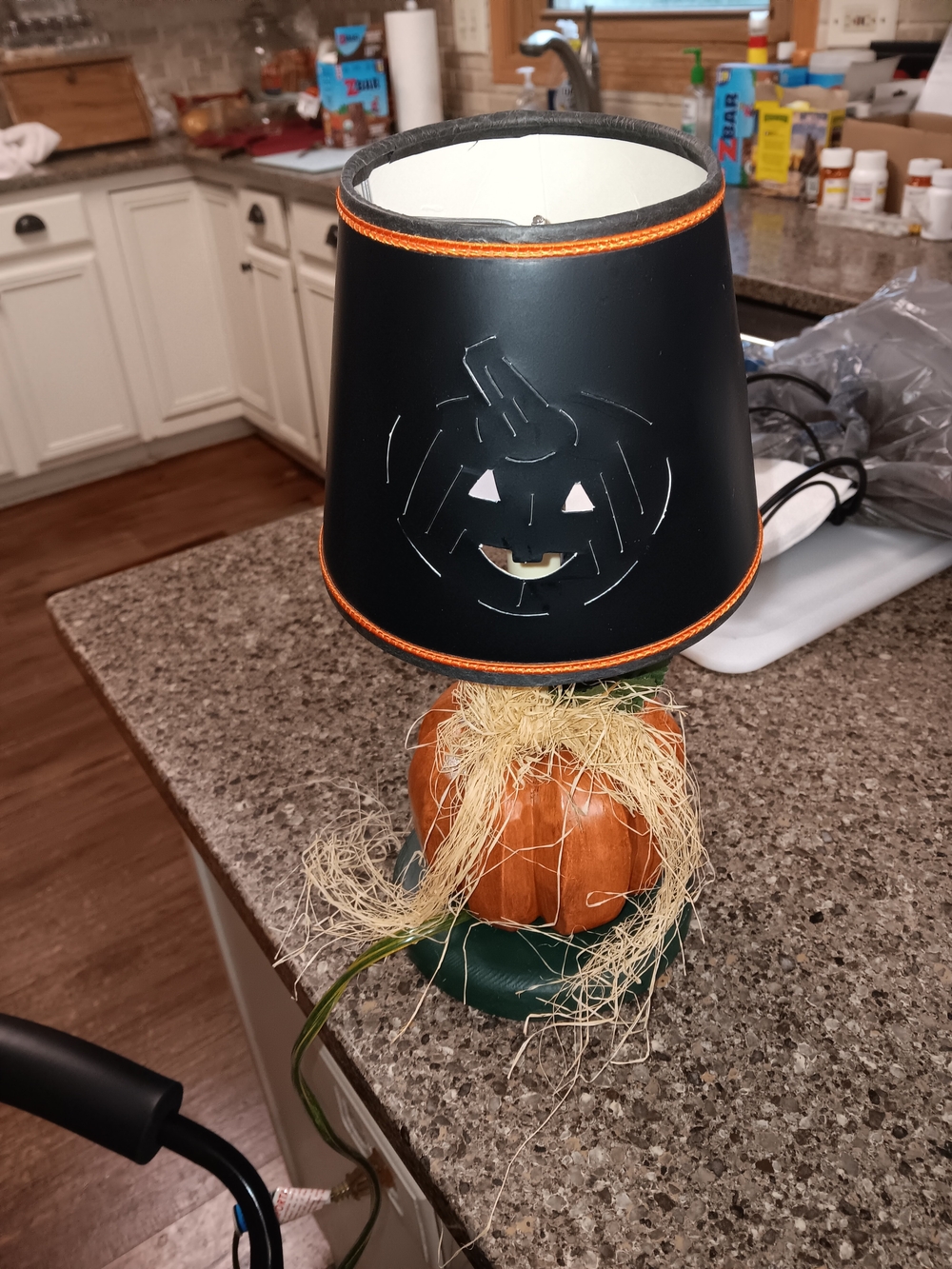 Unk Black and Orange Pumpkin Lantern Lamp